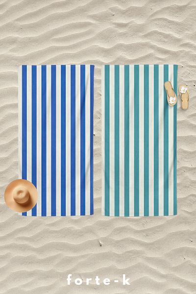 Fortek Home 2 Pack Oversize Beach Towels - 75*150 cm (Summer)