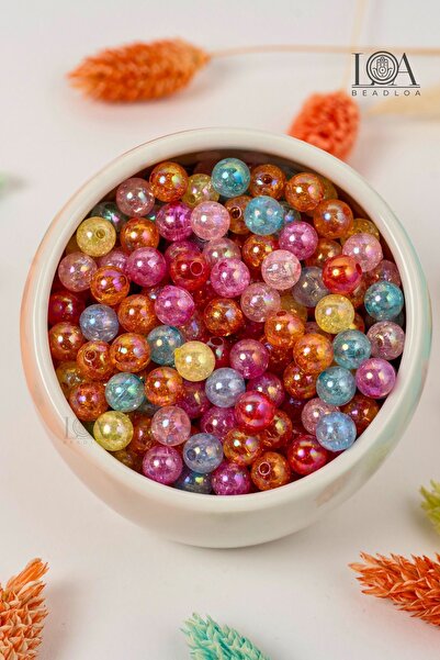 LANDOFACCESSORY 1. KALİTE RENKLİ AKRİLİK BONCUK - 8 MM BONCUK-KOLYE,BİLEKLİK,...