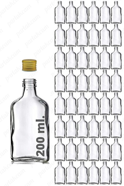 parlakcam 200ml Cold Brew Kahve Şişesi Sızdırmaz Gold Kapaklı Cam Yassı Şişe ...