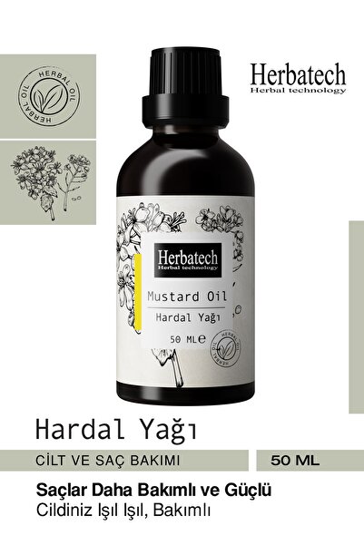Herbatech Hardal Yağı 50ml Saç Bakımı Cilt Bakımı Etkili