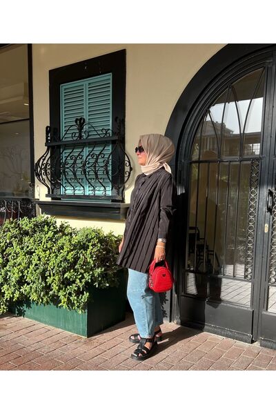 EKRUTEX Gömlek Tunik Pliseli Sekare Butik