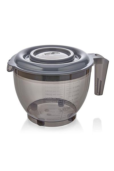 Ecolux Mixer Bowl with Lid 2400 Ml Mixing Bowl with Handle Whisking Bowl - Anthracite