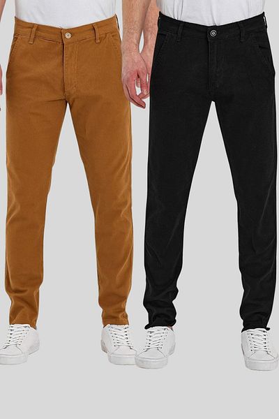 DAMGA JEANS Men's Seasonal 2-Piece 5 Pocket Comfortable Chino Pants Set