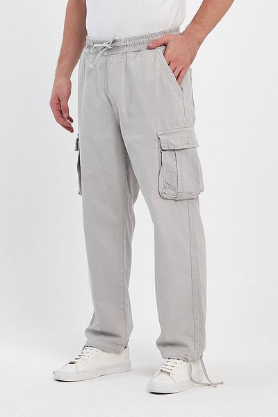 DAMGA JEANS Men's Cotton Comfortable Baggy Jogger Cargo Pocket Trousers