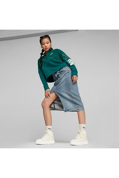 Puma Γυναικείο πράσινο φούτερ Power Colorblock
