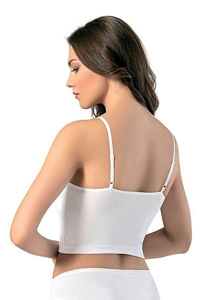 Hepsine Rakip Γυναικεία Crop Camisole με λαιμόκοψη V - Σχοινί λουράκι 6437
