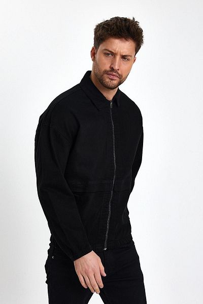 DAMGA JEANS Унисекс CoolStyle Удобни и стилни дънки Улично модно дънково яке Черно