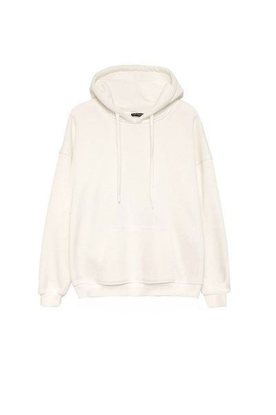 Quzu Φούτερ με κουκούλα Kangaroo Pocket Ecru