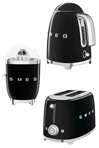 SMEG Siyah Kettle Ekmek Kızartma Makinesi Ve Narenciye Sıkacağı Seti
