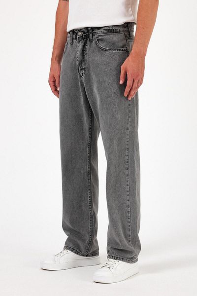 DAMGA JEANS Ανδρικό παντελόνι με φαρδύ φαρδύ ψηλόμεσο καπνιστό φαρδύ τζιν