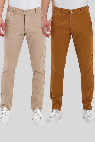 DAMGA JEANS Ανδρικό άνετο σετ παντελόνι Chino 2 τεμαχίων εποχικής τσέπες