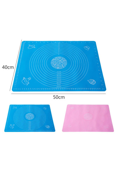 BlackBird Home Silicone Dough Rolling Mat Measured (40x50 cm) Pink