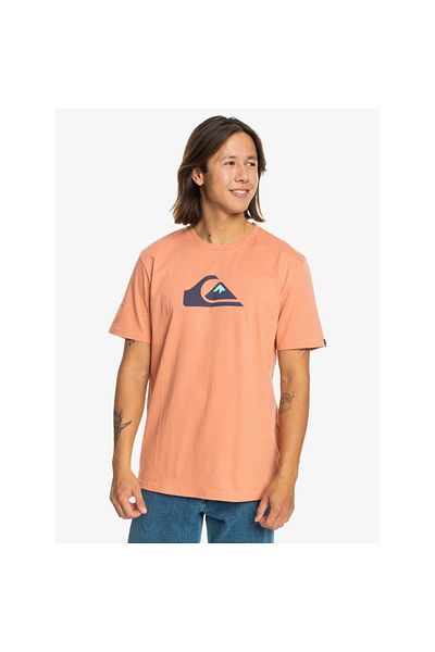 Quiksilver Ανδρικό πορτοκαλί μπλουζάκι με στρογγυλή λαιμόκοψη Comp Logo