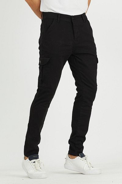 DAMGA JEANS Ανδρικό πακέτο 2 Casual Comfortable Trend Street Fashion Cargo Pocket Παντελόνι Μαύρο
