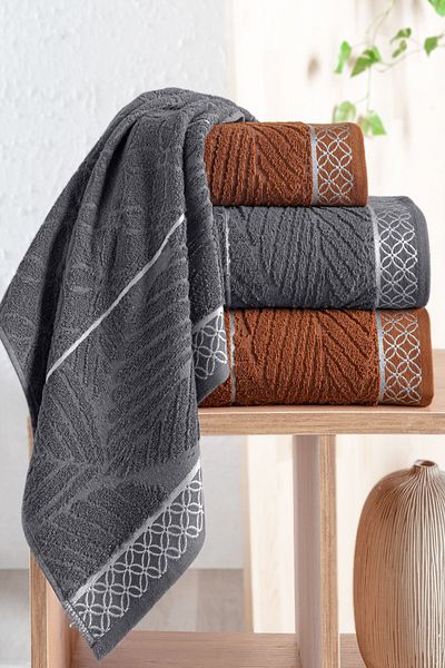 Mürdüm Home Σετ πετσετών μπάνιου 100% βαμβακερό 4 τεμαχίων - Σετ μπάνιου