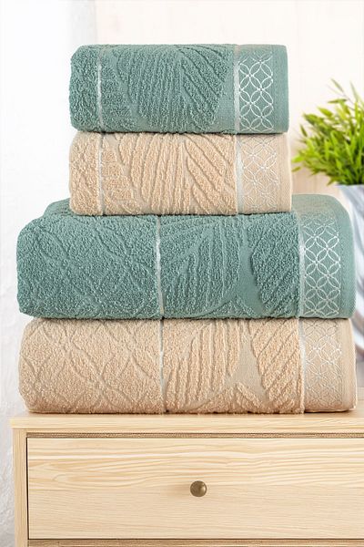 Mürdüm Home Set de prosoape de baie din 4 piese 100% bumbac - Set de baie