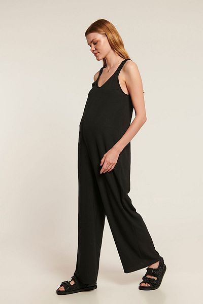 LYN MAMA ROXANA Black Maternity Jumpsuit - Comfortable