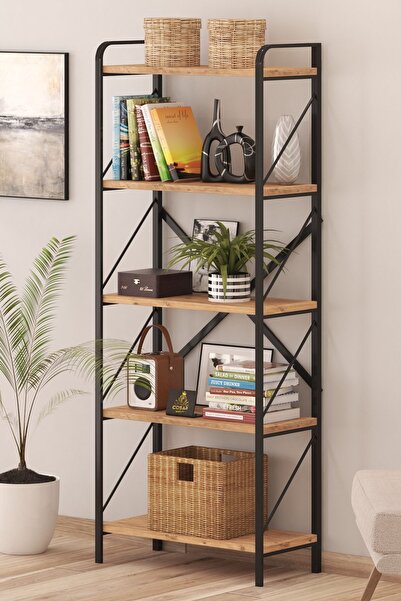 Cosargroup Oval Concept Kitaplık 5 Raflı Çok Amaçlı Dosya Kitap Rafı Ofis Salon Rafı 150 cm