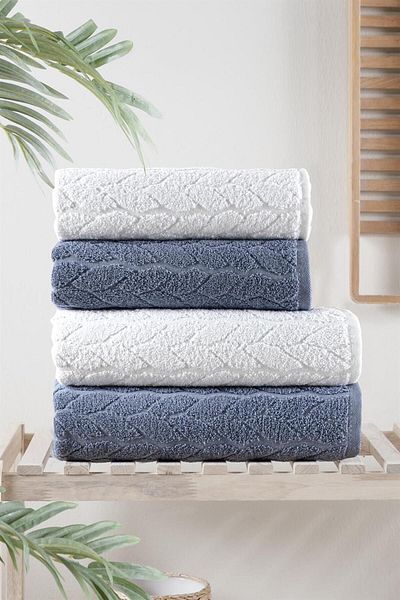 Mürdüm Home Set de prosoape de baie din 4 piese Set de baie 100% bumbac