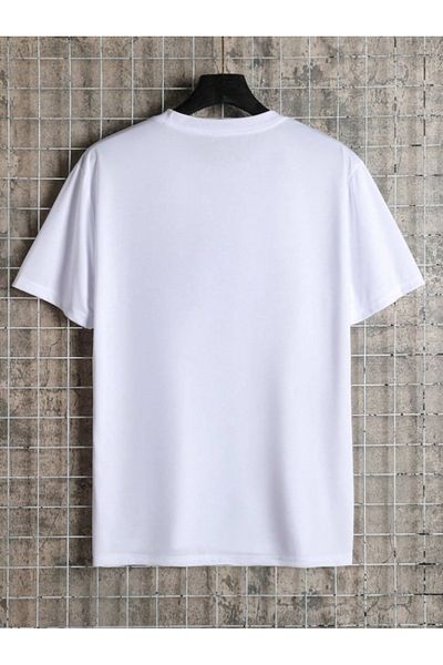 AFROGİYİM Ανδρικό μπλουζάκι Oversize με στάμπα με διπλό αρκουδάκι