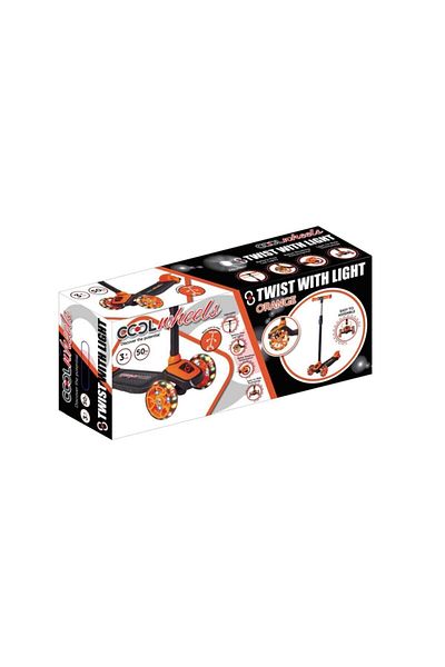 Cool Wheels 3 Wheel Twist Kids Scooter Full Set Orange with LED Light