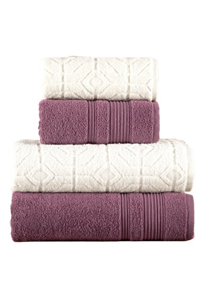 Mürdüm Home 100% Cotton 4-Piece Bath Towel Set - Bath Set