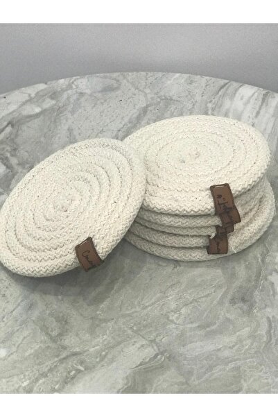 COSMICLINE 6'lı Örme Bardak Altı,el Yapımı Bardak Altlığı