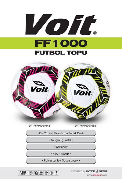Voit Ff1000 Unisex Pink Football Ball