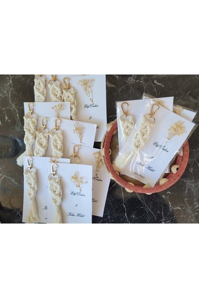 Larmina Decoration 30 Pieces Macrame Keychain Wedding Engagement Favor Souvenir