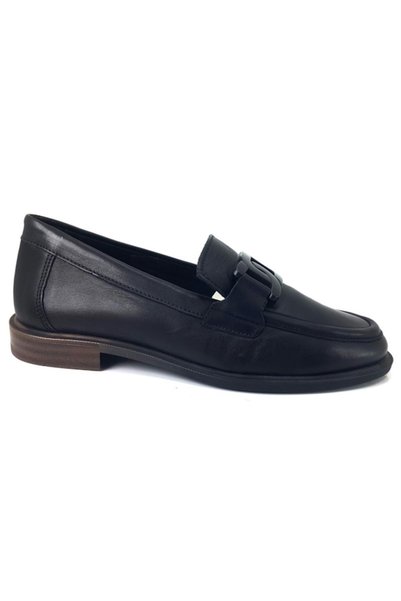 Mammamia D24Ya-3235 Black Skin Leather Women's Ballerina Shoes
