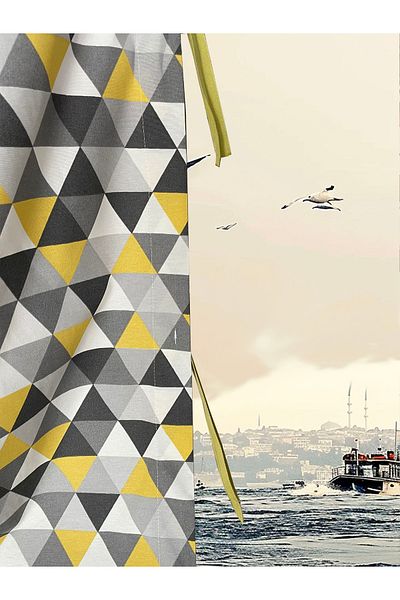 Emrem Home Αντηλιακό Duck New Generation - Κουρτίνα με κορνίζα, κουμπιά και κορδόνια