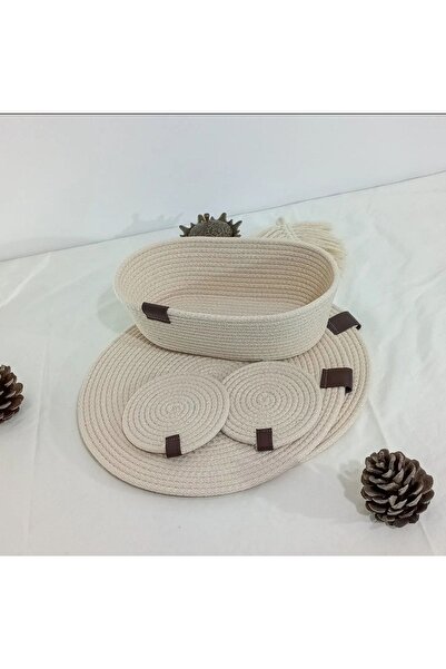 COSMICLINE Örme Supla Seti,amerikan Servis,ekmek Sepeti,takım