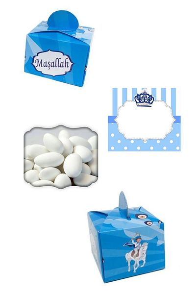 AMBALAJ ve PARTİ DÜNYASI Mashallah Turkish Delight and Almond Candy - Set of 25