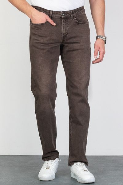 HLT JEANS Ανδρικό καφέ κανονική εφαρμογή χαλαρή εφαρμογή Strechy Lycra τζιν Τζιν Τζιν HLTHE001979