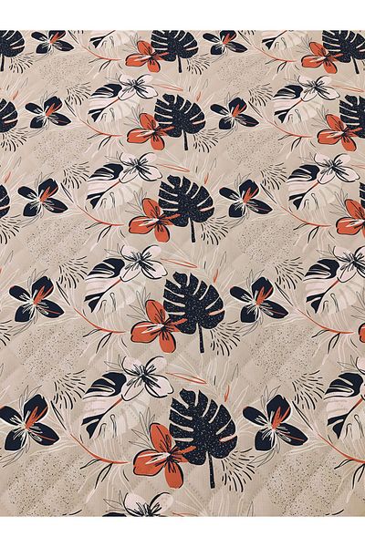 Evmila Flower Pattern Double Printed Pique (200x220 Cm) Colorful