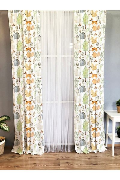 Evmila Printed Patterned Background Curtain for Kids and Baby Room