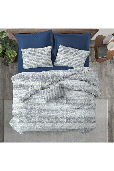 Evmila Model Modern Imprimat Dublu 200x220 Cm 2 Piese 50x70cm Set Pilomă - Alb