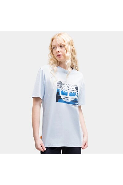 Timberland Coast Inspired Logo Graphic Regular Men's Blue Round Neck T-Shirt