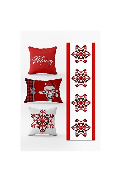 Evmila Новорічний набір з 3 подушок і скатертини - 4 штуки