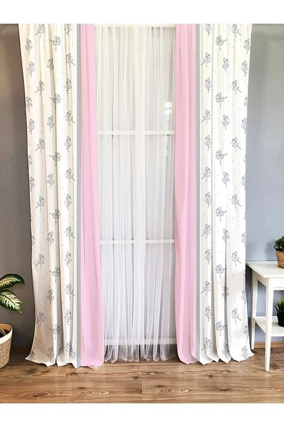 Evmila Children's Room Patterned Background Curtain