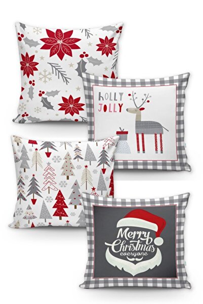 Lolla Evmila Christmas Patterned 4-Piece Throw Pillow Cover Set