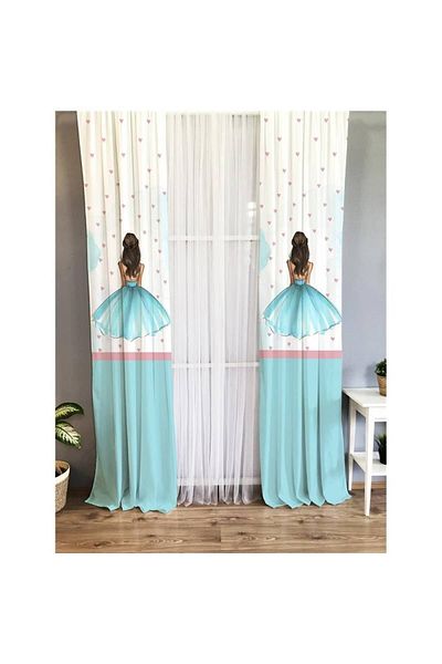 Evmila Princess Patterned Children's Room Background Curtain