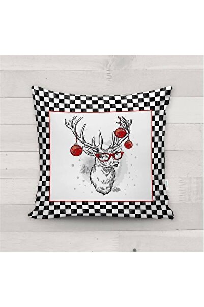 Evmila Novogodišnji specijalni jelen Sa deznom Somot Navlaka za jastuk