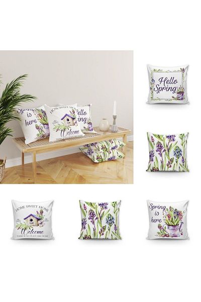 Evmila Set de 5 huse de pernă decorative