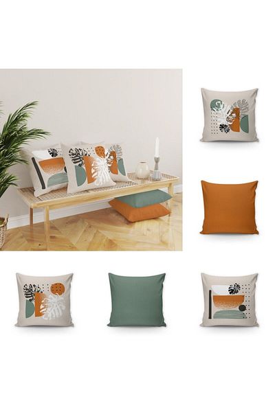 Evmila Set de 5 huse de pernă decorative