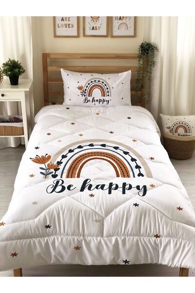 Evmila Gökkuşağı Desenli Kapitone Yorgan,dekoratif Yatak Örtüsü