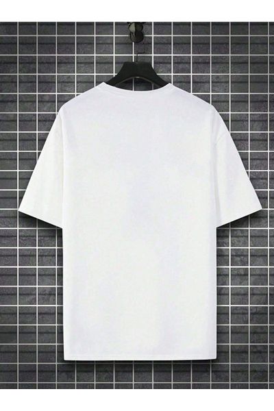 AFROGİYİM Ανδρικό μπλουζάκι με διπλή γραμμή Paris printed oversize