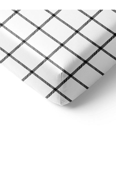 Evmila Square Patterned Printed Single Elastic Sheet Set