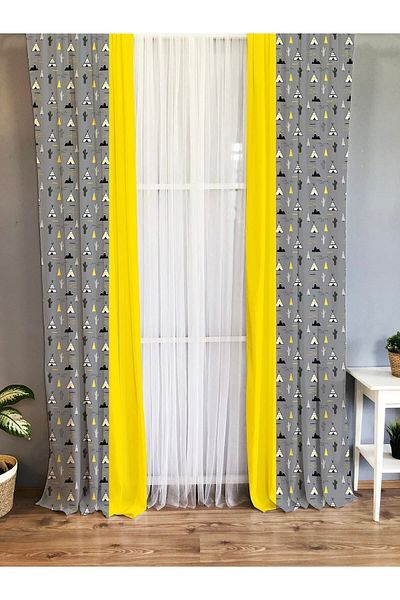 Evmila Printed Patterned Background Curtain for Kids and Baby Room