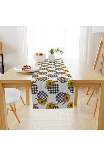 Evmila Velvet Woven Special Design Pumpkin Patterned Runner
